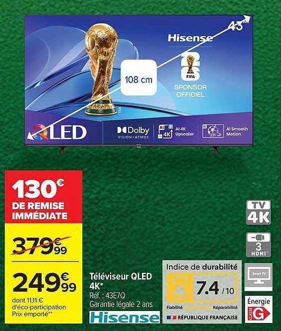 Hisense Téléviseur QLED 4K*