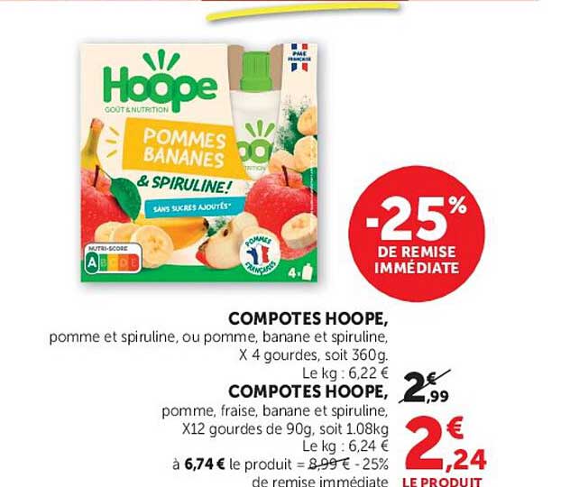 Hoopé Pommes Bananes & Spiruline