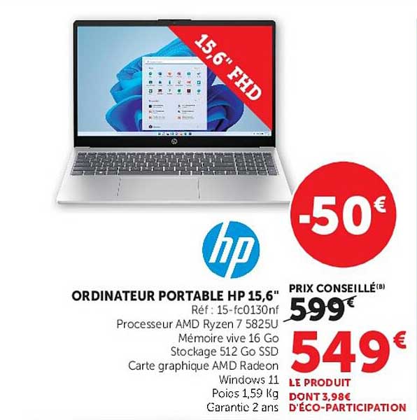 HP Ordinateur portable HP 15,6