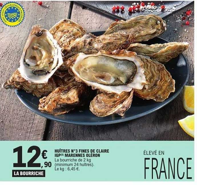 Huîtres n°3 fines de claire