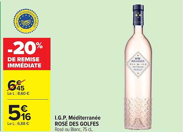 I.G.P. Méditerranée ROSÉ DES GOLFES