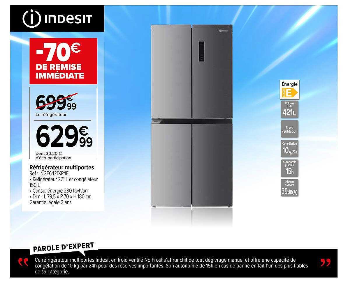 Indesit Réfrigérateur multipores