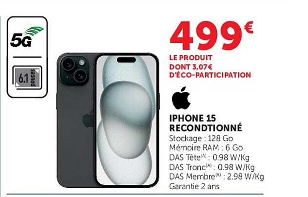 IPHONE 15 RECONDITIONNÉ