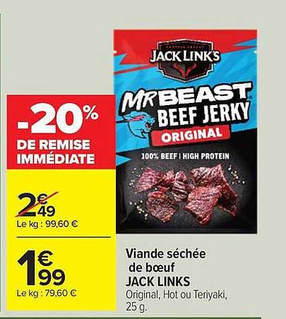 JACK LINK'S MR BEAST BEEF JERKY