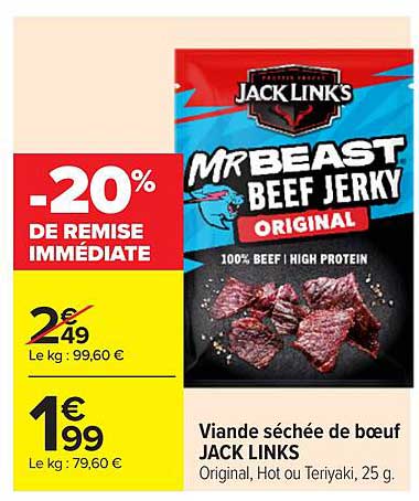 JACK LINK'S MRBEAST BEEF JERKY