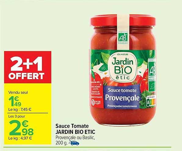 JARDIN BIO ETIC Sauce tomate Provençale