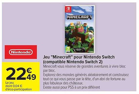 Jeu "Minecraft" pour Nintendo Switch