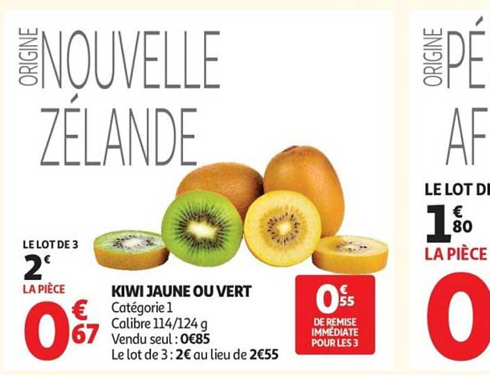 KIWI JAUNE OU VERT