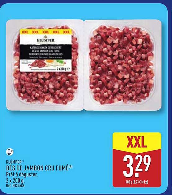 KLÜMPER DÉS DE JAMBON CRU FUMÉB
