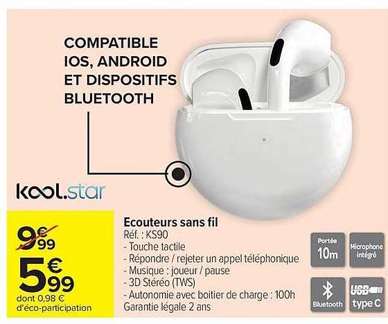 kool.star Ecouteurs sans fil