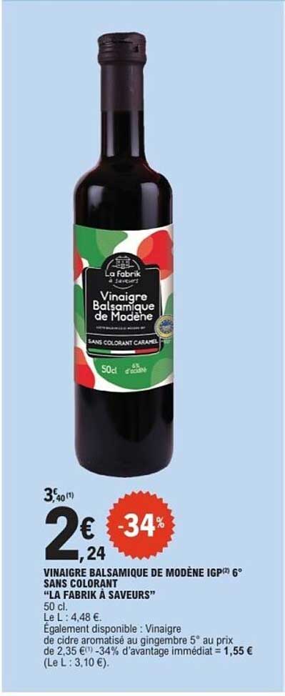 La Fabrik à Saveurs Vinaigre Balsamique de Modène