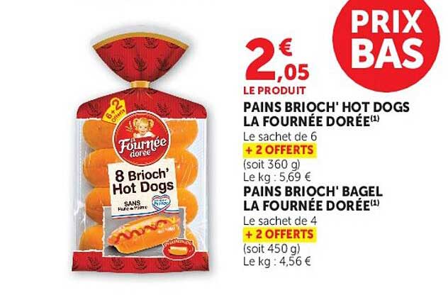 La Fournée Dorée 8 Brioch' Hot Dogs