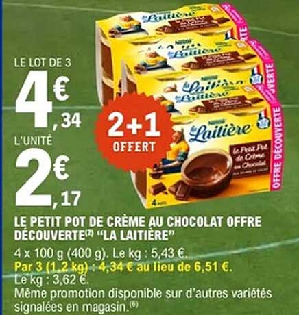 La Laitière Le Petit Pot De Crème Au Chocolat Offr