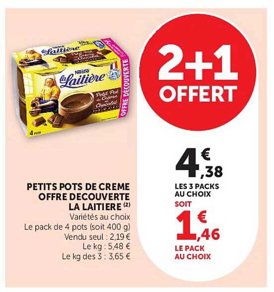 LA LAITIERE Petits pots de creme ഓഫեր decouverte