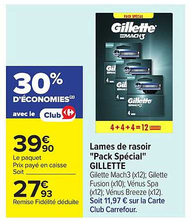 Lames de rasoir "Pack Spécial" GILLETTE