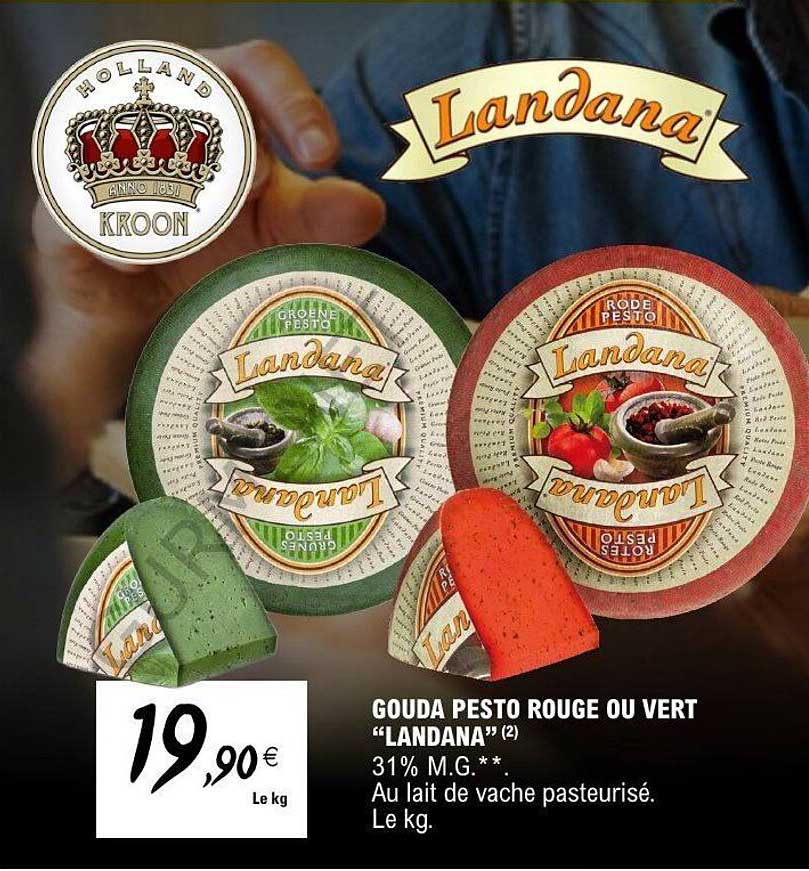 Landana Gouda Pesto Rouge ou Vert