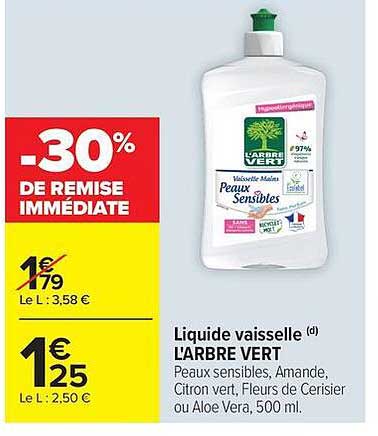 L'ARBRE VERT Liquide vaisselle