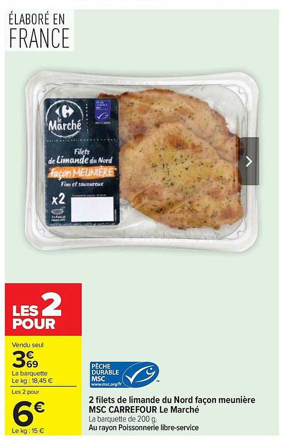 Le Marché Filets de Limande du Nord façon Meunière