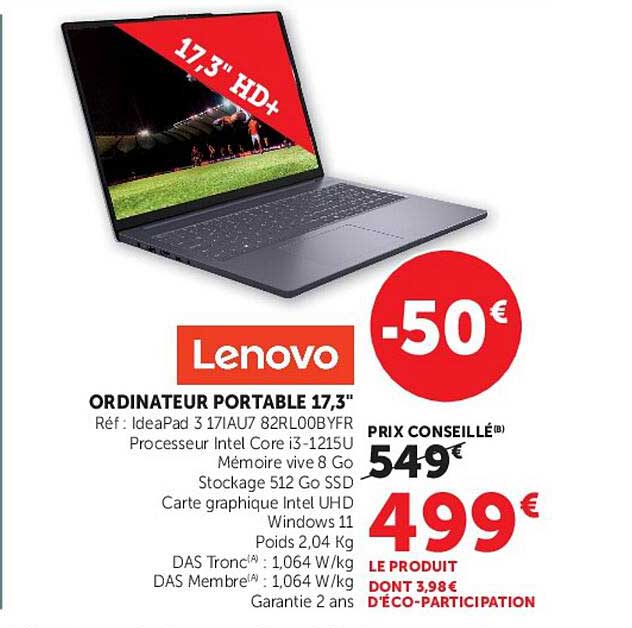 Lenovo ORDINATEUR PORTABLE 17,3
