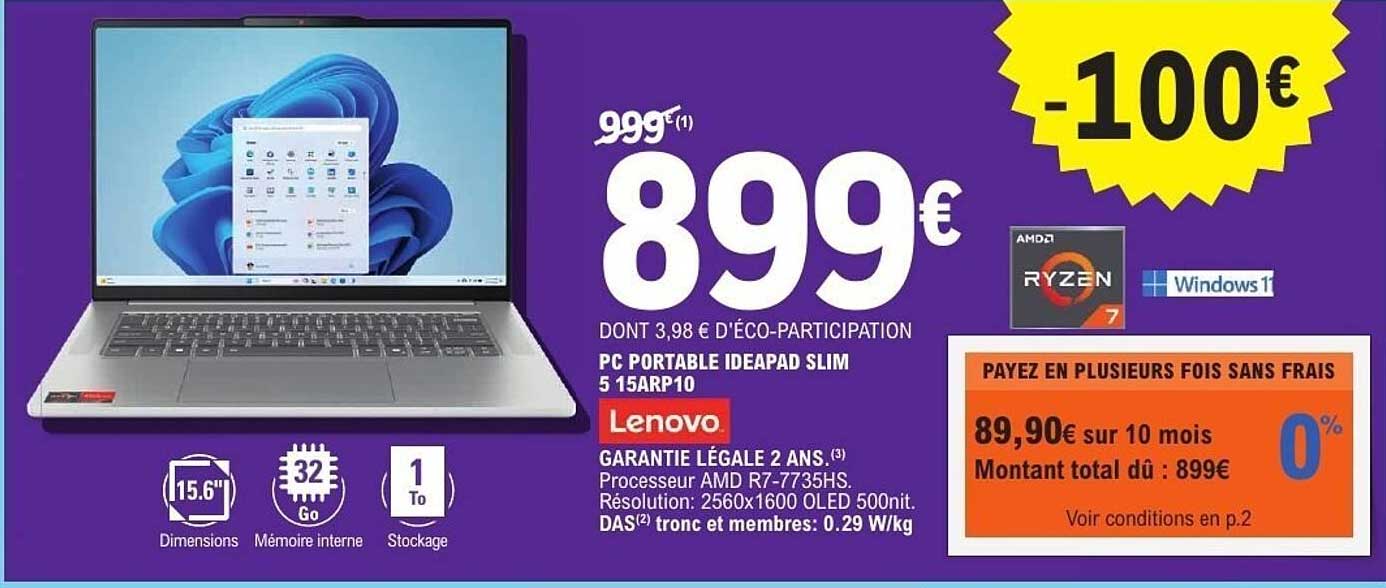 Lenovo PC PORTABLE IDEAPAD SLIM