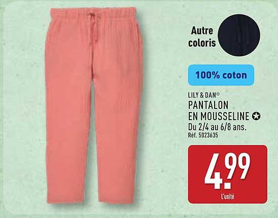 LILY & DAN PANTALON EN MOUSSELINE