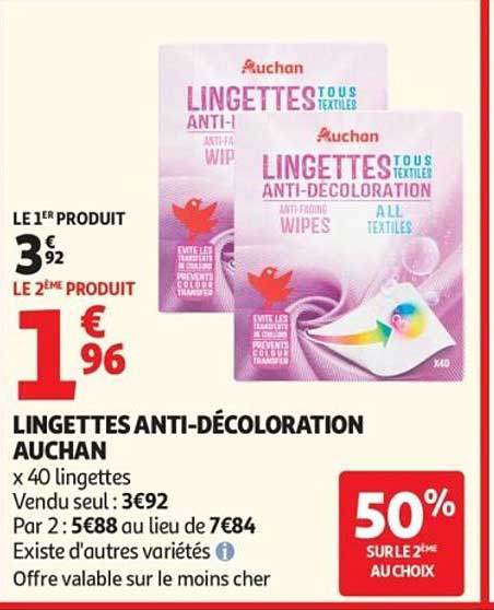 Lingettes anti-décoloration Auchan