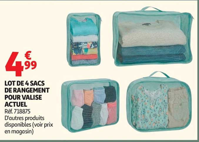 LOT DE 4 SACS DE RANGEMENT POUR VALISE ACTUEL