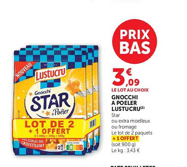 Lustucru Gnocchi Star à Poêler