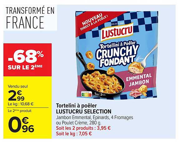 Lustucru Selection Tortellini à poêler