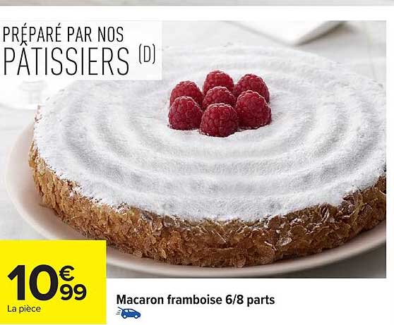 Macaron framboise 6/8 parts