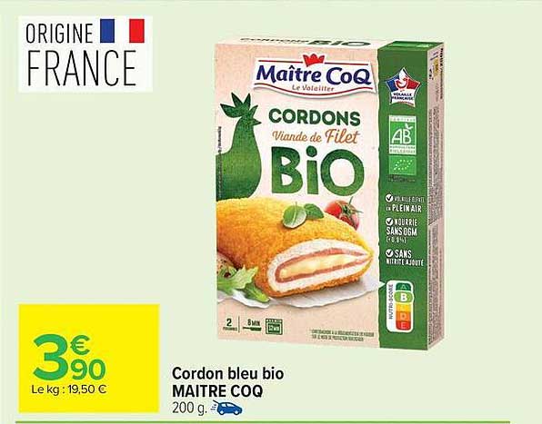 MAITRE COQ Cordon bleu bio