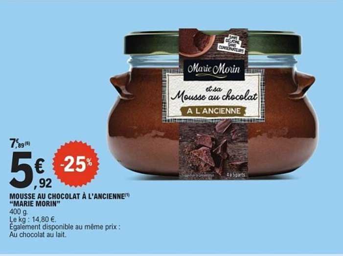 Marie Morin Mousse au chocolat à l'ancienne