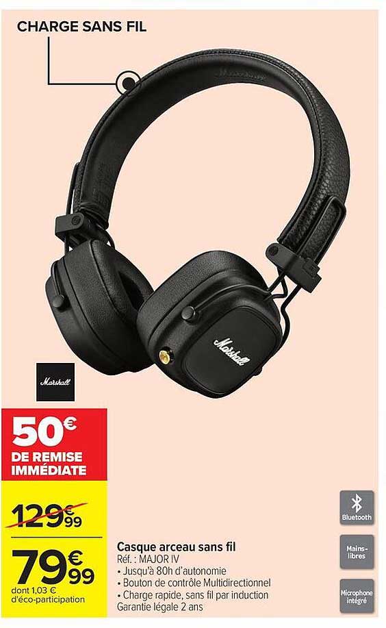 Marshall Casque arceau sans fil