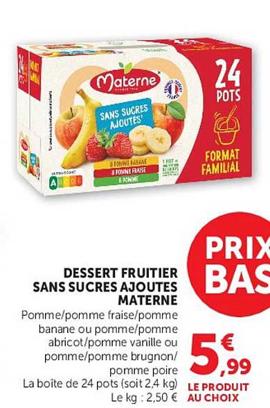 Materne Dessert fruitier sans sucres ajoutés