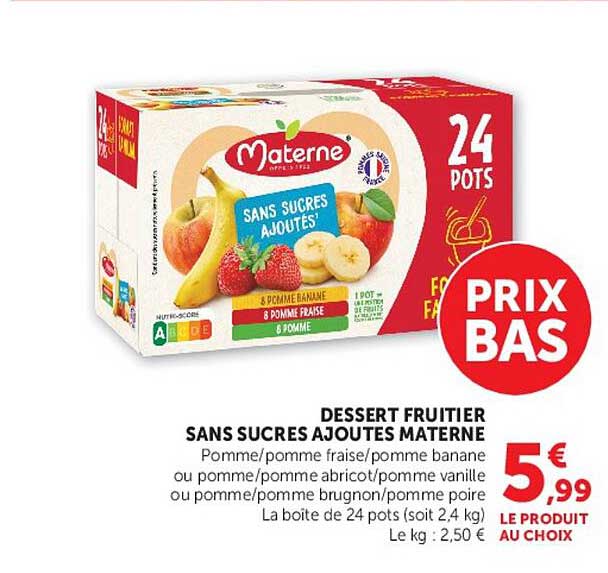 Materne Sans sucres ajoutés