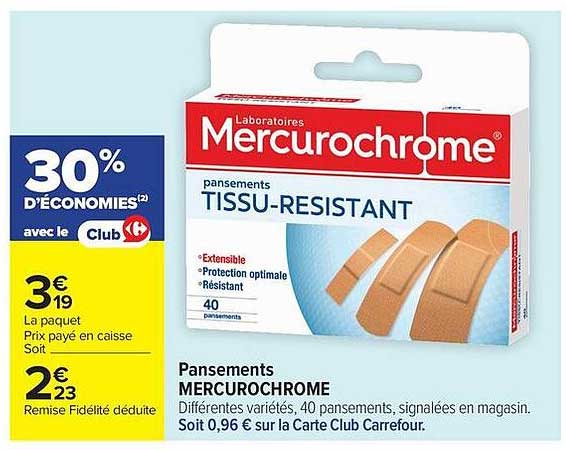 Mercurochrome TISSU-RESISTANT
