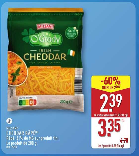 Milsani Cheddar Râpé