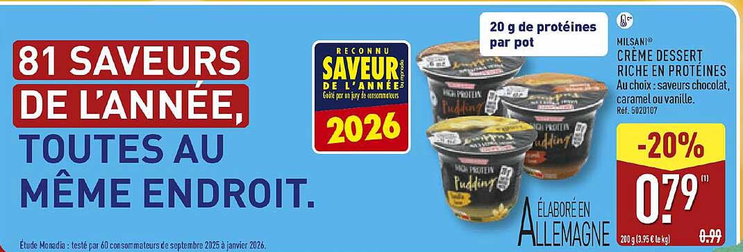 Milsani Crème dessert riche en protéines