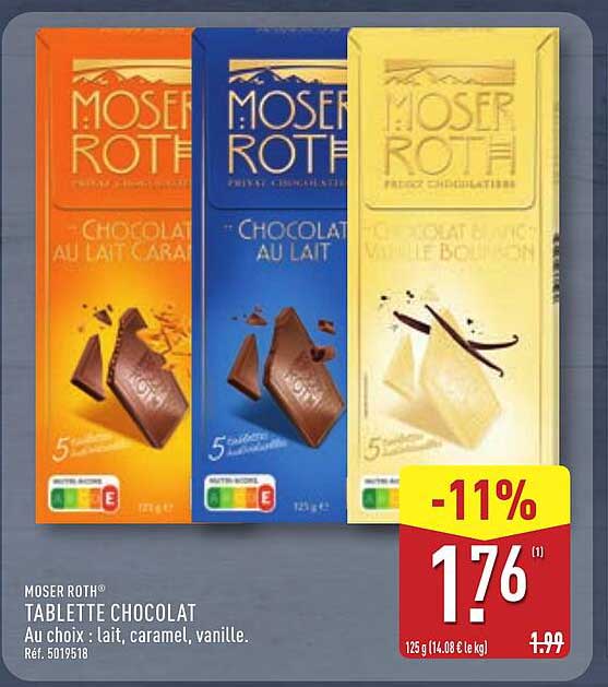 MOSER ROTH Tablette chocolat