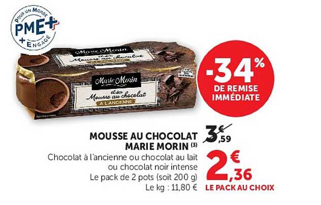 Mousse au chocolat Marie Morin