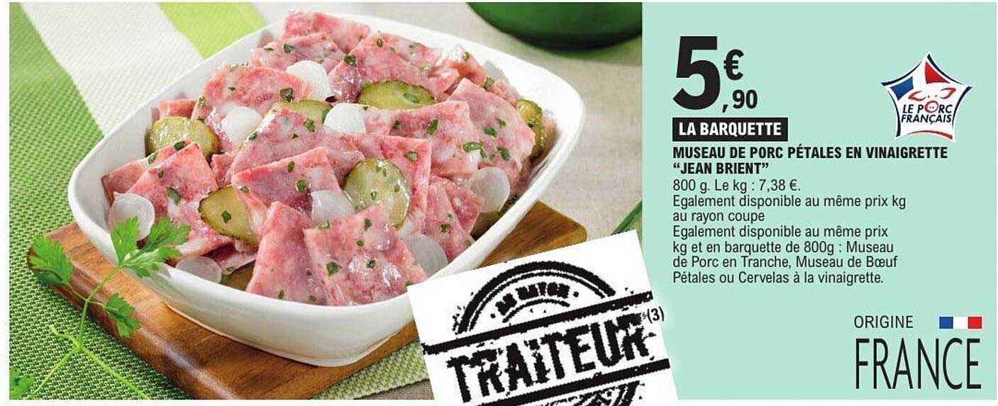 Museau de porc pétales en vinaigrette "Jean Brient