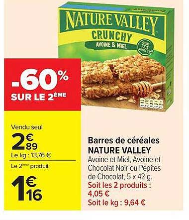 NATURE VALLEY Barres de céréales