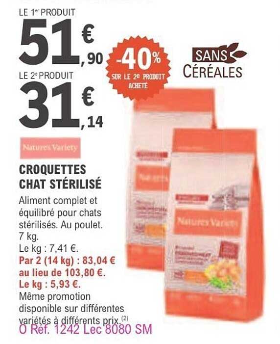 Nature's Variety CROQUETTES CHAT STÉRILISÉ