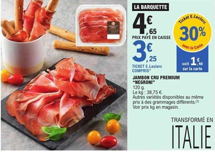 Negroni Jambon cru premium