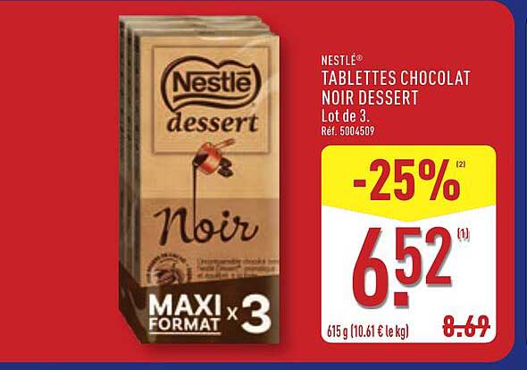 Nestlé Tablettes Chocolat Noir Dessert