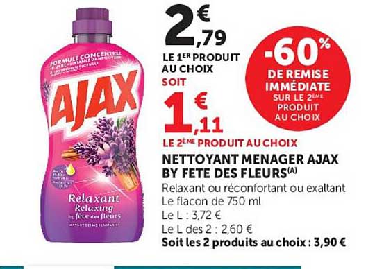 Nettoyant menager AJAX BY FETE DES FLEURS