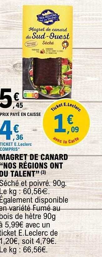 Nos Régions Ont du Talent Magret de canard du Sud-Ouest Séché