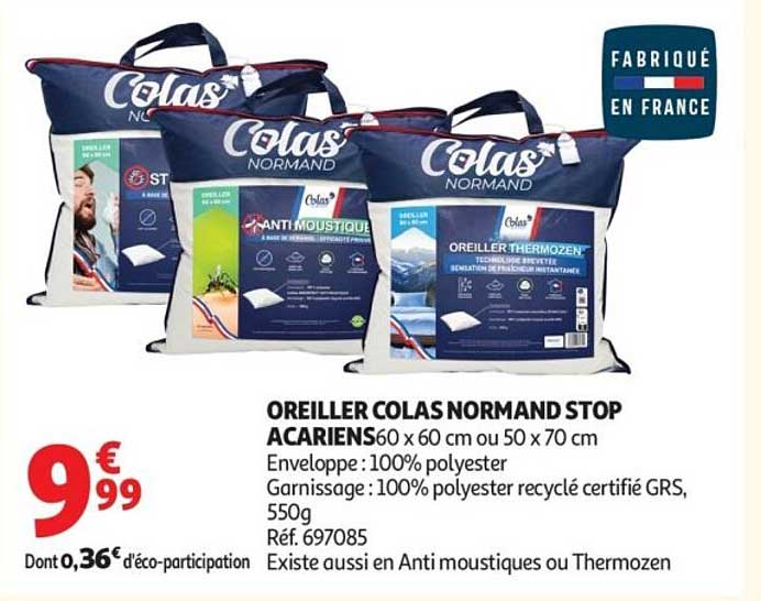 Oreiller Colas Normand Stop Acariens