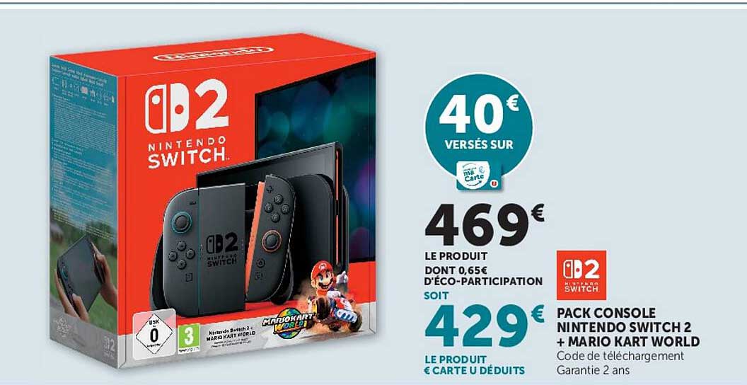 Pack console Nintendo Switch 2 + Mario Kart World