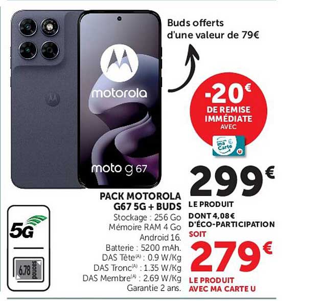 PACK MOTOROLA G67 5G + BUDS